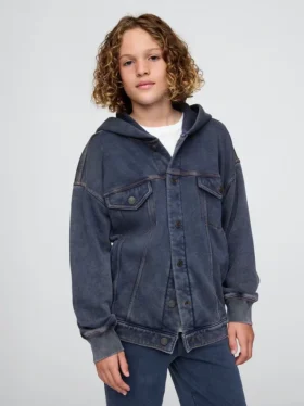 Veste en denim à capuche Icon pour enfant