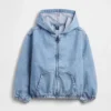 Veste en denim décontractée à capuche pour enfant
