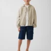 Veste en denim décontractée à capuche pour enfant