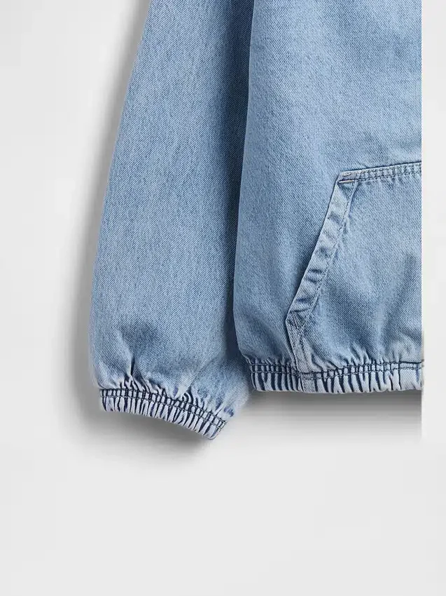 Veste en denim décontractée à capuche pour enfant