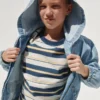 Veste en denim décontractée à capuche pour enfant