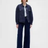 Veste en denim emblématique oversize ultra-douce à manches ballon