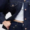 Veste en denim emblématique oversize ultra-douce à manches ballon