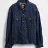 Veste en denim emblématique oversize ultra-douce à manches ballon