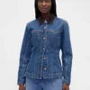 Veste en denim longue et ajustée