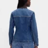 Veste en denim longue et ajustée