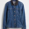 Veste en denim longue et ajustée