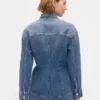Veste en denim longue et cintrée