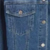 Veste en denim longue et cintrée