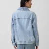 Veste en denim oversize à col châle
