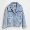 Veste en denim oversize à col châle