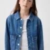 Veste en denim pour enfant à poches plaquées