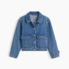 Veste en denim pour enfant à poches plaquées