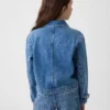 Veste en denim pour enfant à poches plaquées