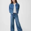 Veste en denim pour enfant à poches plaquées