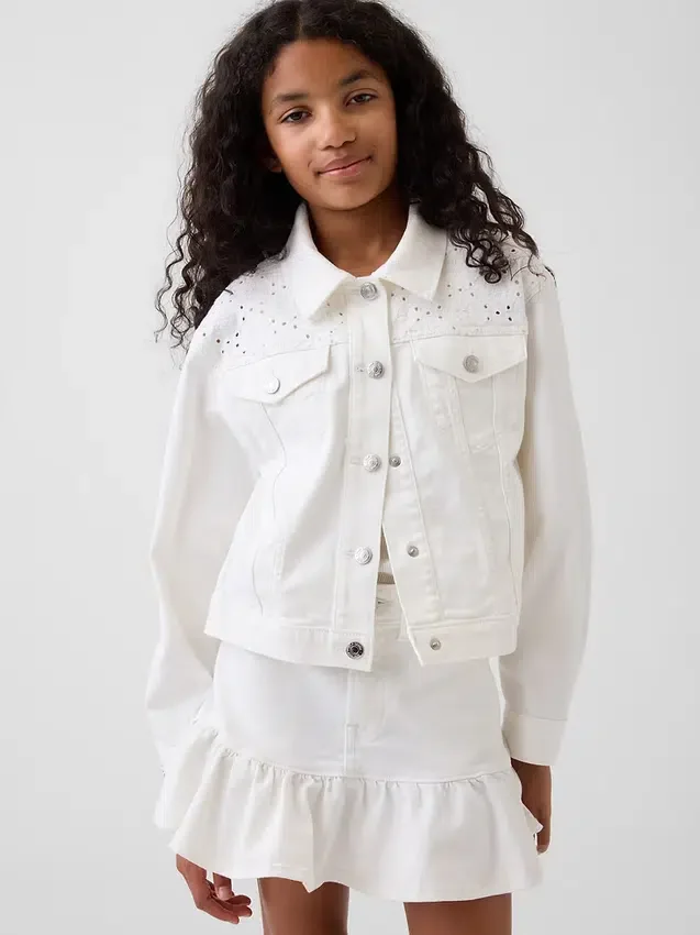 Veste en jean à œillets pour enfant