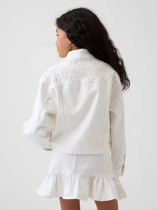 Veste en jean à œillets pour enfant