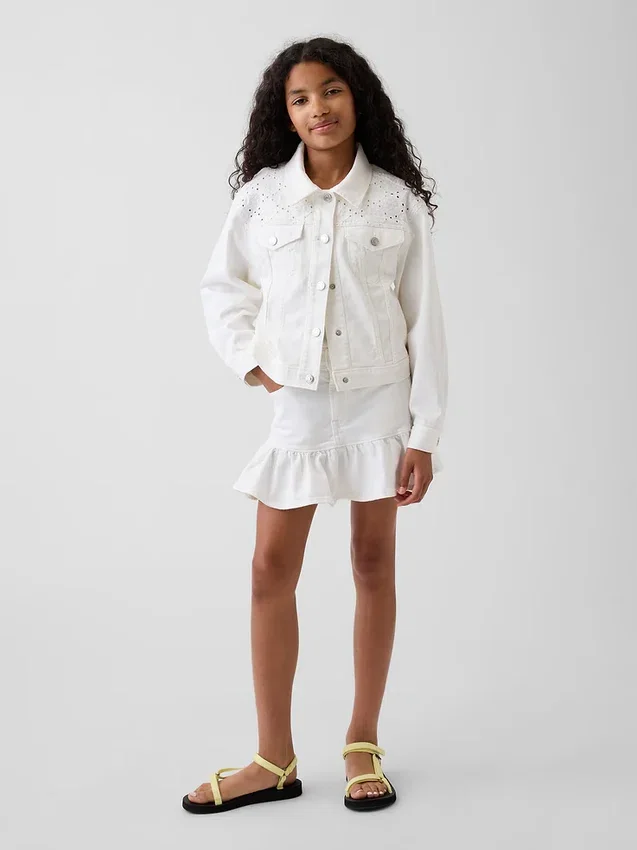Veste en jean à œillets pour enfant