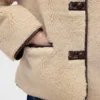 Veste en sherpa recyclé avec finitions en cuir vegan