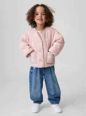 Veste matelassée brodée de fleurs pour Bébé & Enfant