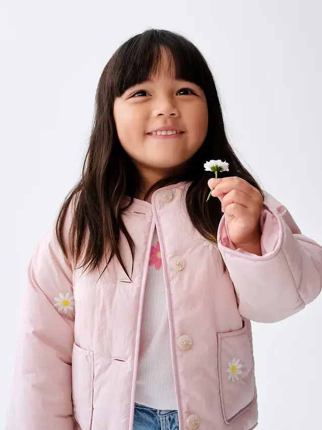 Veste matelassée brodée de fleurs pour Bébé & Enfant