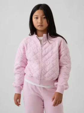 Veste matelassée à fermeture éclair oversize pour enfant