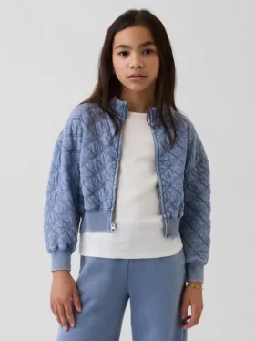 Veste matelassée à fermeture éclair oversize pour enfant