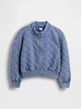 Veste matelassée à fermeture éclair oversize pour enfant