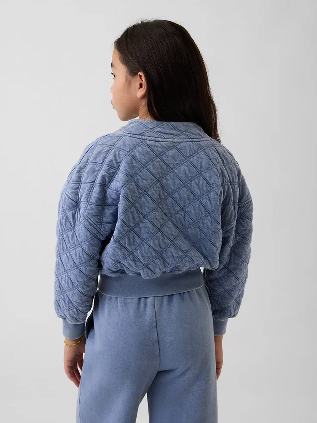Veste matelassée à fermeture éclair oversize pour enfant