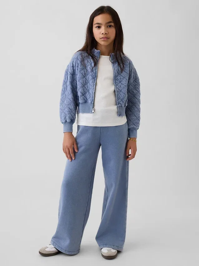 Veste matelassée à fermeture éclair oversize pour enfant