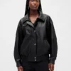 Veste oversize en cuir vegan