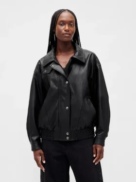 Veste oversize en cuir vegan
