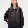 Veste oversize en cuir vegan