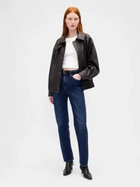 Veste oversize en cuir vegan