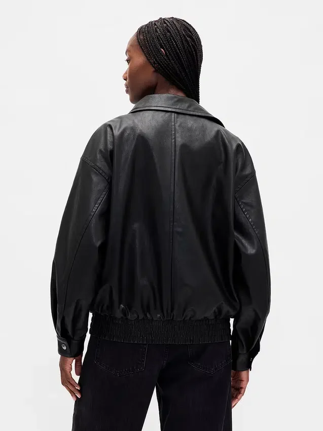 Veste oversize en cuir vegan