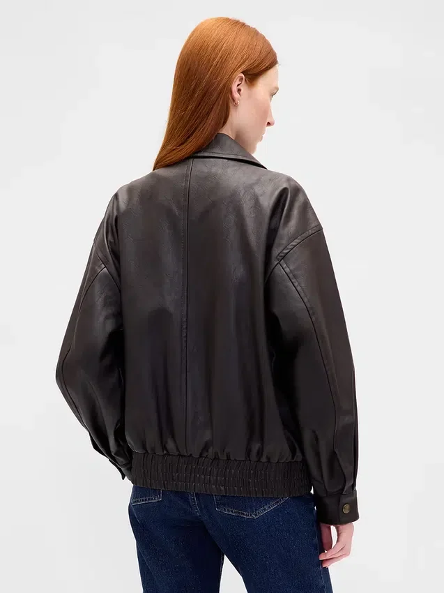Veste oversize en cuir vegan
