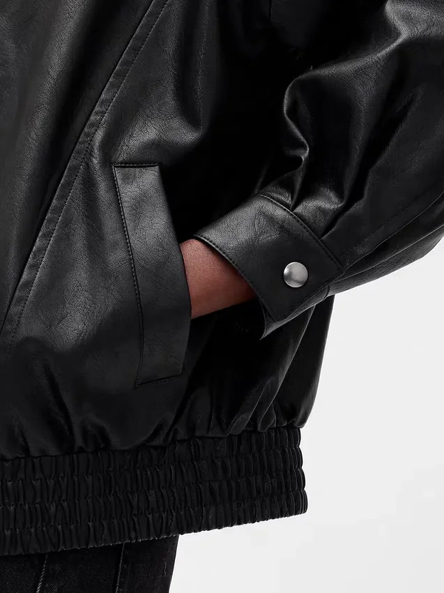 Veste oversize en cuir vegan
