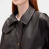 Veste oversize en cuir vegan