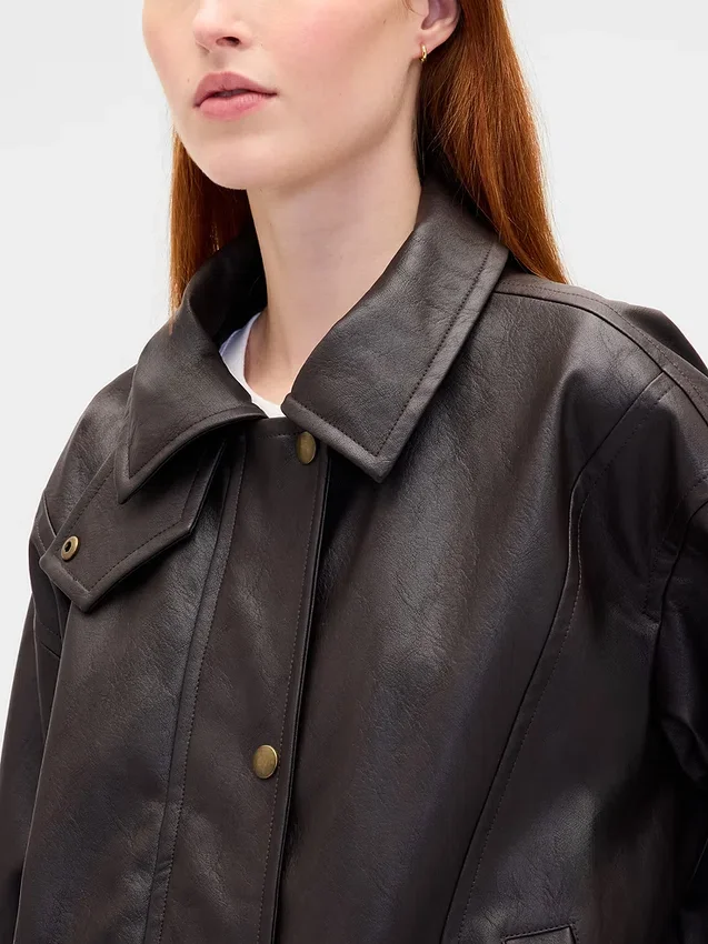 Veste oversize en cuir vegan
