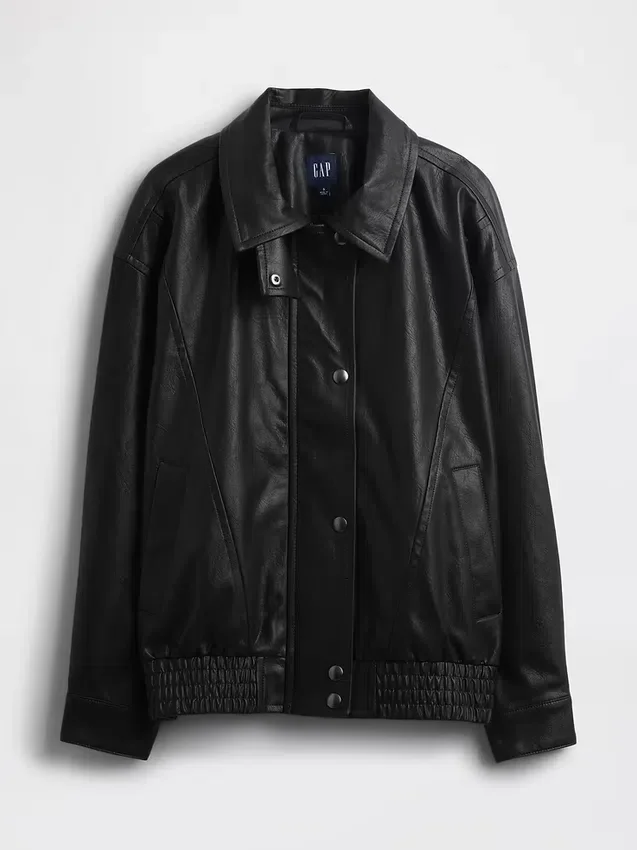 Veste oversize en cuir vegan