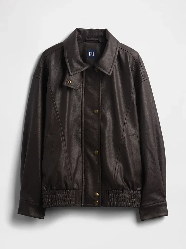 Veste oversize en cuir vegan