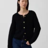 Veste-pull texturée 100 % coton