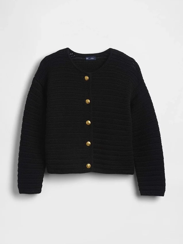Veste-pull texturée 100 % coton