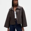 Veste swing en cuir vegan