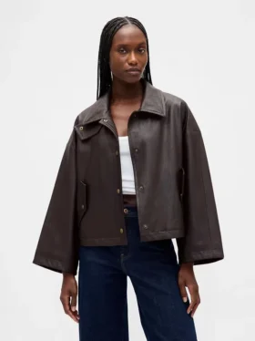 Veste swing en cuir vegan