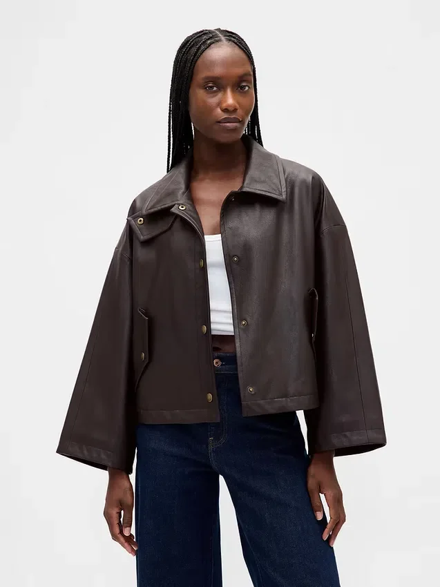 Veste swing en cuir vegan