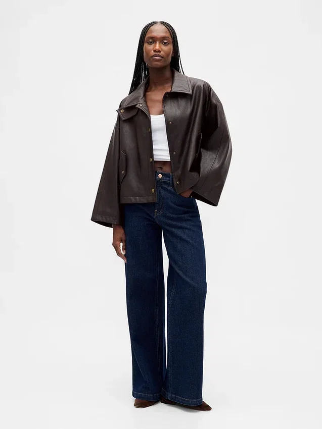 Veste swing en cuir vegan