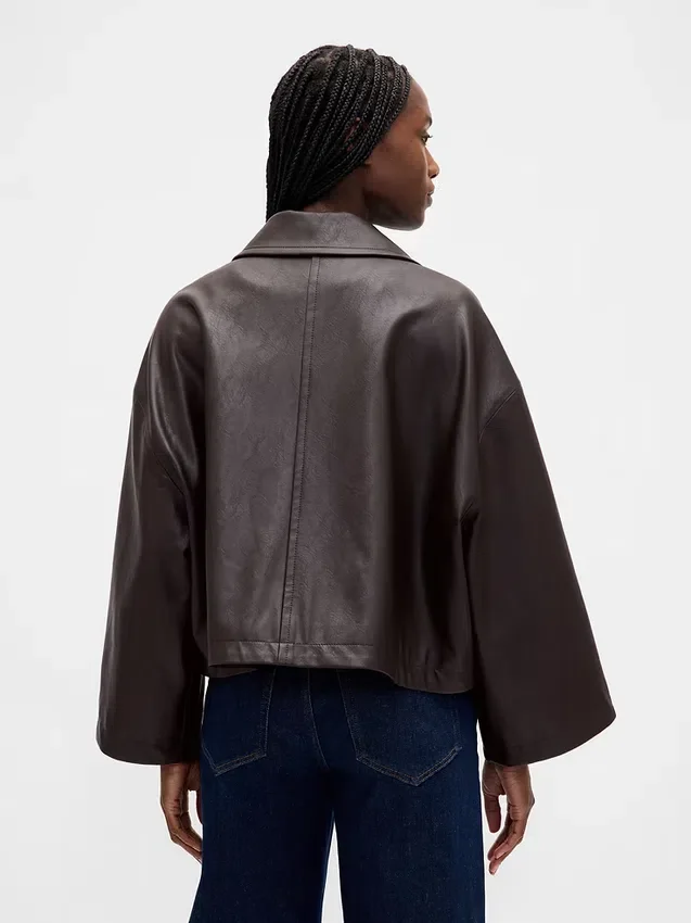 Veste swing en cuir vegan