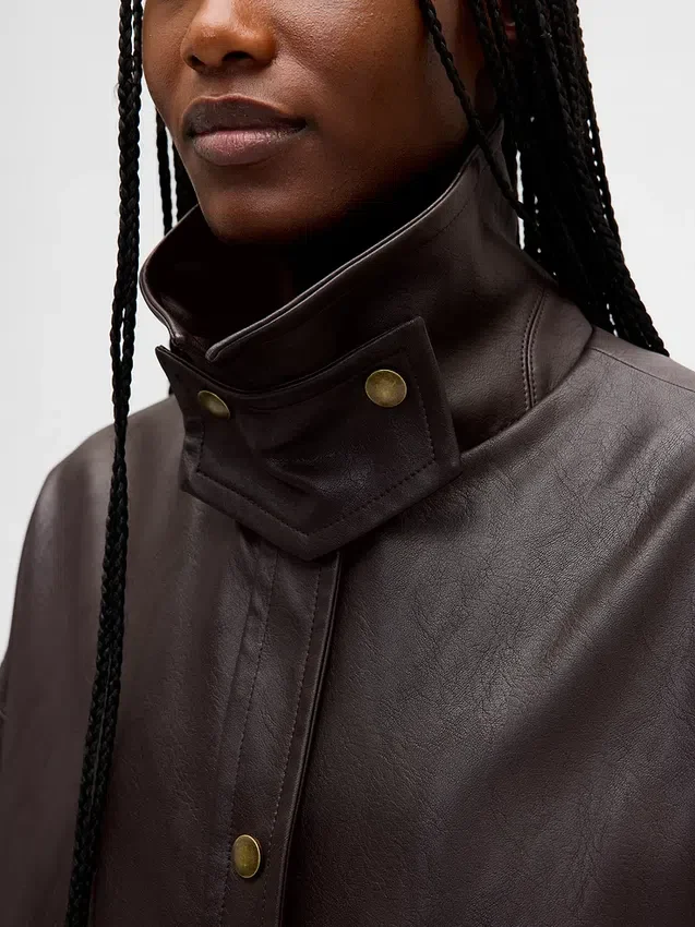 Veste swing en cuir vegan