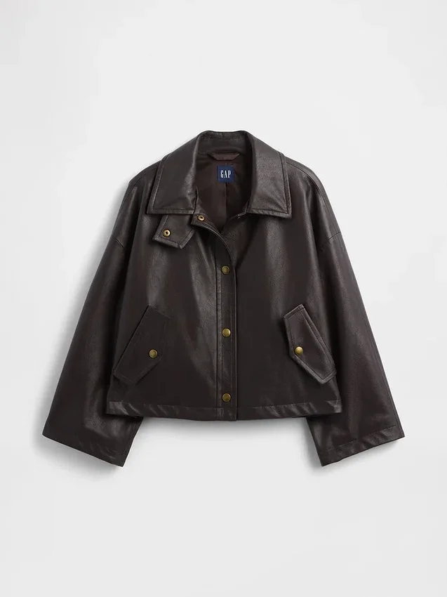 Veste swing en cuir vegan